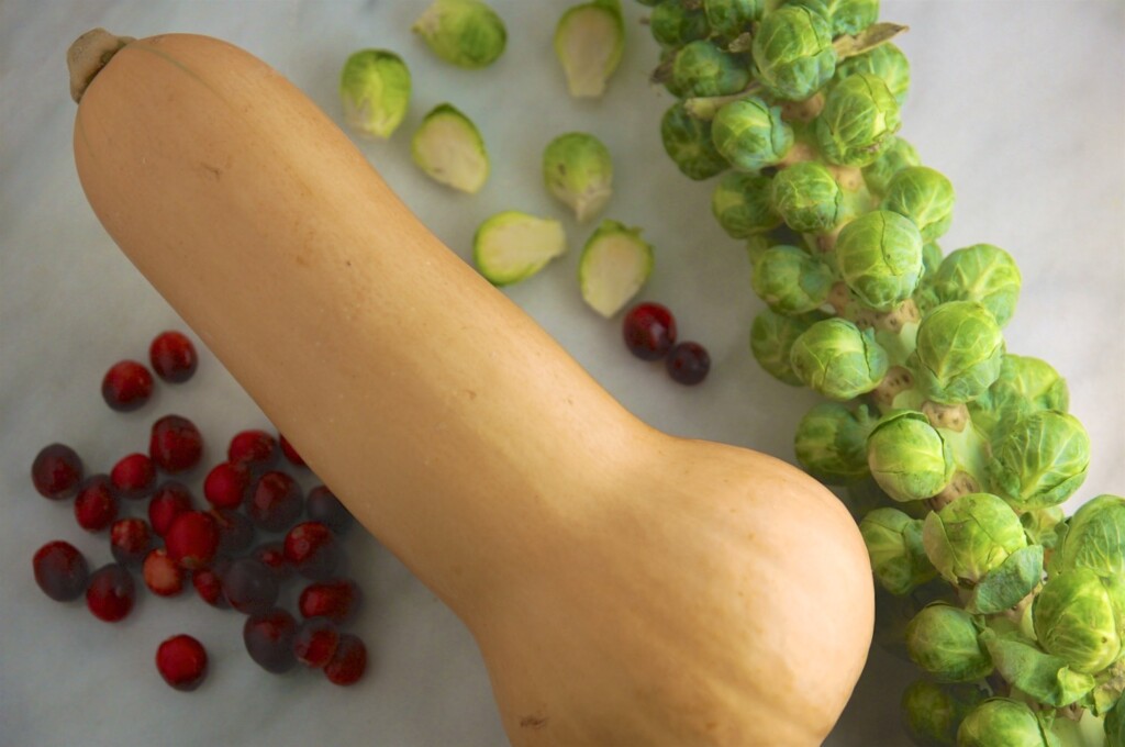 Maple Dijon Roasted Brussels Sprouts & Squash