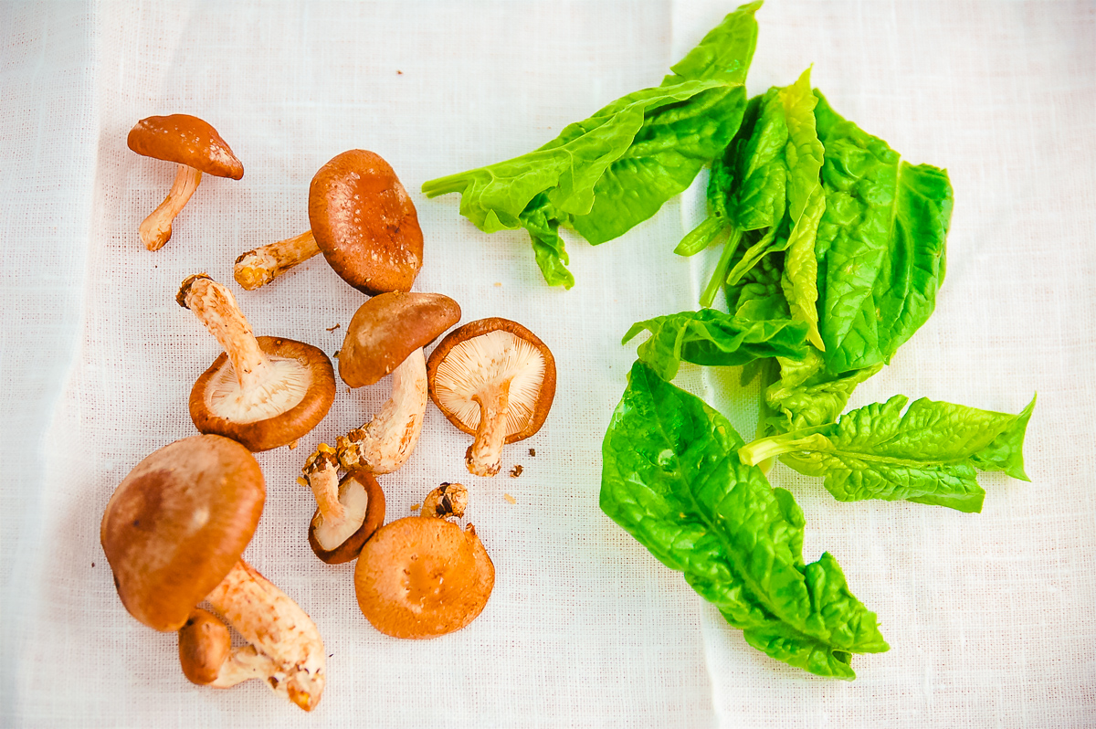 shiitake and spinach