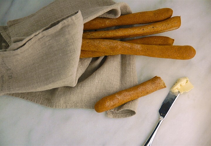 spelt flaxseed breadsticks