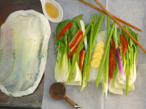 Asian Cod Parcels with Bok Choy