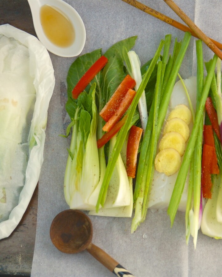 Asian Cod Parcels with Bok Choy