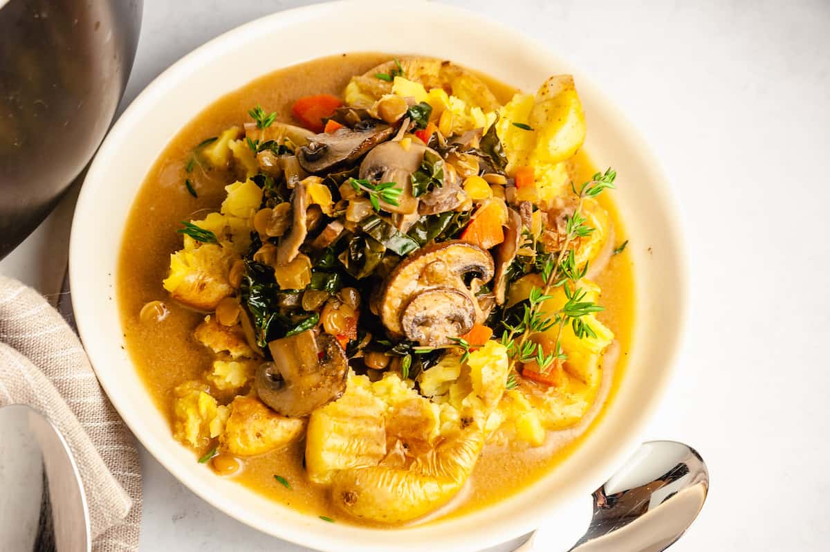 Vegan Mushroom Stew with Lentils - Fresh Balance Nutrition