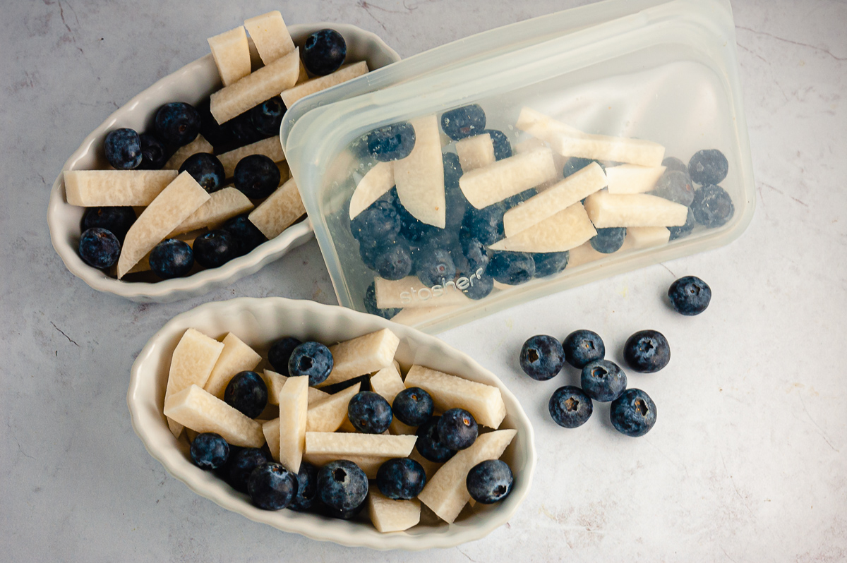 jicama and blueberries