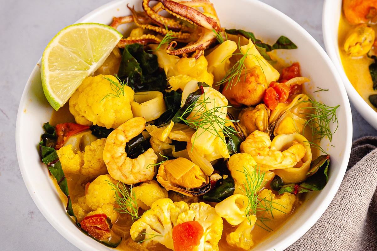 coconut curry seafood soup